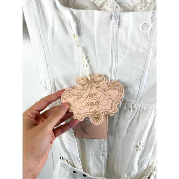 NWT LaceMade "I Flipped" Corset Dress in White Size XS $119 - Picture 8 of 16